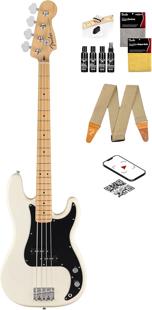 Amazon.com: Fender Standard Precision Bass - Olympic White Bundle